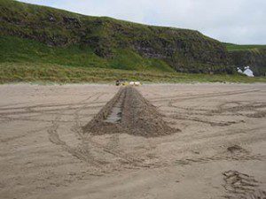 Game of Thrones filming in Downhill Northern Ireland : digging trenches for gas lines