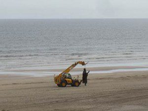 Game of Thrones filming in Downhill Northern Ireland: first sculpture transported to new beach location