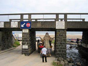 Game of Thrones filming in Downhill Northern Ireland: first sculpture passes under the train bridge