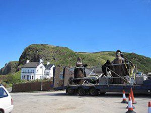 Game of Thrones film location Downhill Northern Ireland 'old gods' being transported