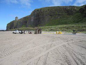 Game of Thrones film location Downhill Northern Ireland the sculptures continue to gather on the Downhill Beach